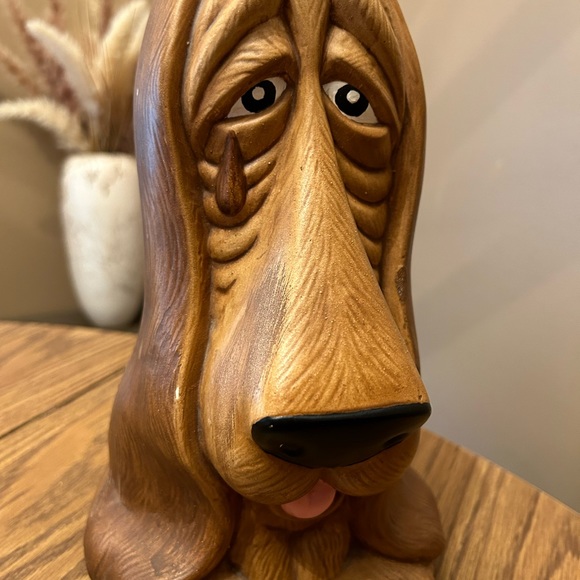 Vintage Brown Crying Basset Hound Mid Century Modern Ceramic Figurine MC… - Picture 7 of 11